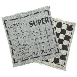 Family Indoor <strong>Board</strong> <strong>Pointless</strong> <strong>Game</strong> Gaming Floor Mega Tic Tac Toe Giant 3 in 1 Checkers Rug Chess Mat Set - Product Image 5