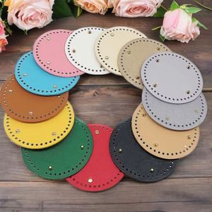 Base Redonda de Cuero PU de 15 CM para Bolso, con 45 Agujeros, Diseño de Ganchillo, Regalo Promocional Portátil de 15 cm - Product Image 1