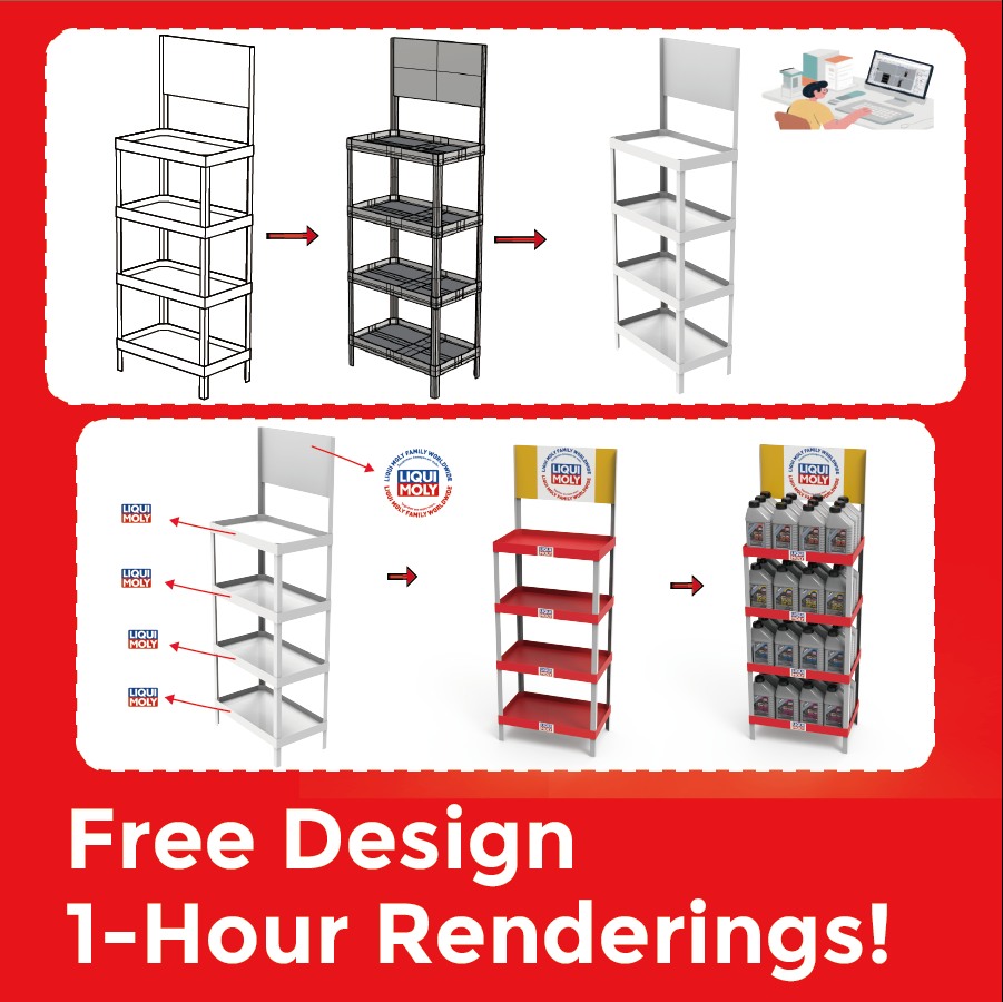 Beviis Custom Plastic Display Racks for Motor Oil Pvc Stand Display Plastic Shelf for Retail Store Shop — view 4
