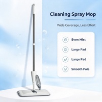 Serpillère pulvérisatrice avec manche extensible en acier inoxydable, taux de déshydratation élevé pour le nettoyage des sols en bois dur et en carrelage