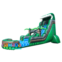 Grand château gonflable bon marché de taille géante d'arrière-cour commerciale exploser grand toboggan gonflable avec piscine pour enfants adultes