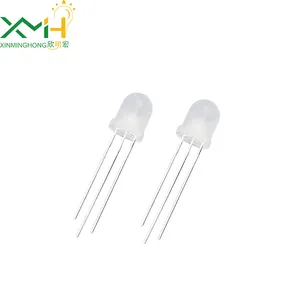 8mm round red and green bicolor led diode 3pins diffused lens dip led