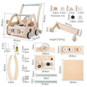 Offre Spéciale CE CPC certifié jouets en bois pour enfants centre d'activité multifonctionnel unisexe enfant en bas âge pousser marcheur apprentissage <span class=keywords><strong>marche</strong></span> bébé - Product Image 6