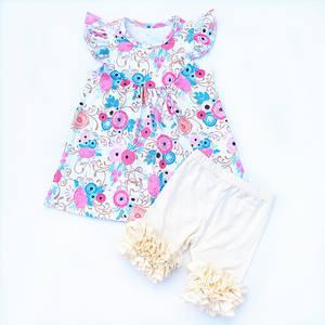 Girls Ruffle Pearl Dress Boutique Girl Clothing Wholesale Price Summer Set - Product Image 5