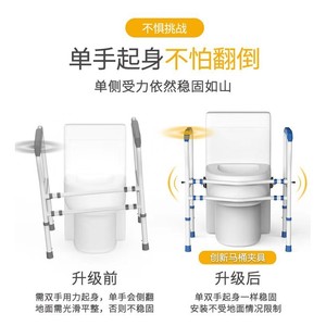 Adjustable Width Toilet <b>Grab</b> <b>Bars</b> Wall Mounted Iron Minimalist Design For Elderly Bathroom Safety Support - Product Image 2