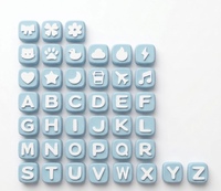 Porte-clés personnalisé imprimé en 3D avec bouton-pression, jouet anti-stress DIY avec lettre, nom ou icône, cadeau de bureau mignon et pastel
