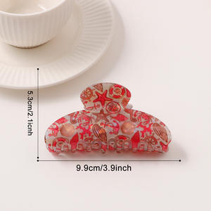 กิ๊บติดผมรูปสัตว์ทะเลฤดูร้อน กิ๊บหนีบผมรูปดาวทะเลหลากสีสัน กิ๊บอะคริลิกรูปเปลือกหอย กิ๊บหนีบผมรูปกล้วยสำหรับผู้หญิง เครื่องประดับผมสำหรับวันหยุด - Product Image 3