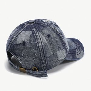 Casquette de baseball en jean à 6 panneaux unisexe, coupe-vent décontractée printemps-automne, petite visière bec de canard, 100 % coton, réglable - Product Image 4