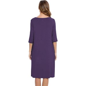 Camisón de Bambú para Mujer, Transpirable y Suave, Manga Media, Cuello Redondo, con Bolsillos, OEM ODM - Product Image 2