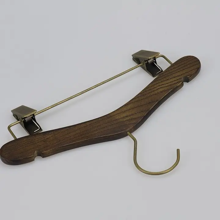 Factory Direct Price Silver Hook Wooden Cherry Hanger with PVC End Clips
