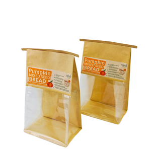 Bolsa con cremallera para embalaje de tostadas de alimentos, bolsas con cierre hermético de papel Kraft, bolsa de embalaje para tostadas de pan y aperitivos con ventana - Product Image 1