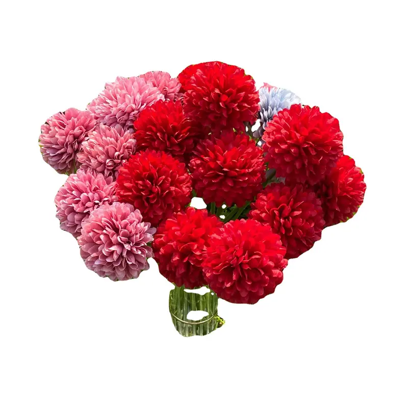 China Suppliers Cheap Small Ball Outdoor Chrysanthemums Silk Artificial Chrysanthemum Flowers For Home Wedding Party Decoration