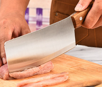 Ensemble de couteaux de cuisine à manche en bois, couteaux de chef en acier inoxydable avec sac de transport, aiguiseur et fourchette à viande pour la cuisson et le barbecue