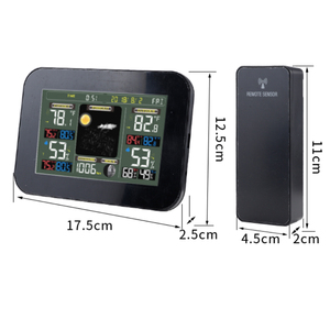 Đồng hồ đo kỹ thuật số Đồng hồ theo dõi Dự báo thời tiết trạm cảm biến nhiệt độ và độ ẩm tương đối với máy đo độ ẩm Pin - Product Image 4