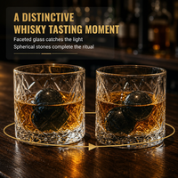 SHUNSTONE – Ensemble de verres à whisky rotatifs personnalisés avec boîte en bois et boule en pierre – Idées cadeaux d'anniversaire pour hommes