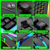 Illuminated Keyboard Mouse Set Suspended Keyboard Mechanical-Feel Keycaps Gaming Mouse for E-Sports Color Box