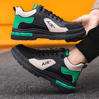Chaussures de marche décontractées en PU de luxe à lacets et semelle plate-forme imperméable de haute qualité pour hommes