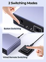 Commutateur KVM HDMI 8K SYONG pour 2 ordinateurs, 1 moniteur, partage de clavier et souris USB 3.0 avec télécommande