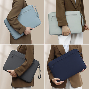 13-15 inch máy tính xách tay tay áo PU da cặp không thấm nước với xách tay xử lý túi máy tính xách tay cho <span class=keywords><strong>Macbook</strong></span> Air/<span class=keywords><strong>Pro</strong></span> - Product Image 2