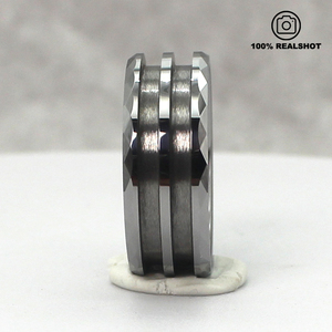 <span class=keywords><strong>8mm</strong></span> Vòng vonfram cổ điển khoảng trống unisex nhiều mặt cạnh với bóng sáng bóng cho gỗ Opal Tự làm <span class=keywords><strong>Inlay</strong></span> - Product Image 5