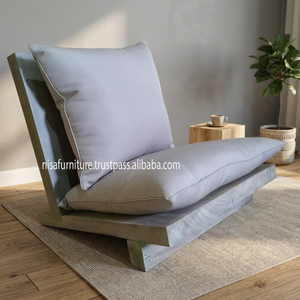 Modern Grey Japanese Beach Low <b>Back</b> Lounge Chair Outdoor Garden Furniture Made of Suar Solid Wood for Villas Frame Assembly Park - Product Image 2