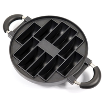Moule à gaufres en forme de boule personnalisé, moule à gâteau en aluminium moulé de 24 cm, 10 trous, moule à gâteau semi-circulaire, poêle à frire pour la cuisson