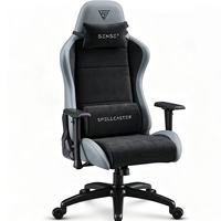 Fauteuil inclinable ergonomique moderne pour jeux vidéo, dossier haut, rotatif, avec repose-pieds, en cuir