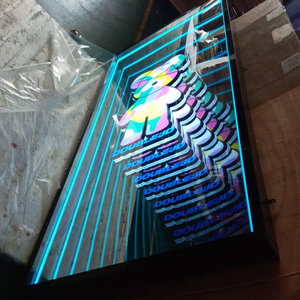 Letrero LED de Neón con Espejo <span class=keywords><strong>Infinito</strong></span> y Logotipo 3D Grande Personalizado, Impresión UV, Patrón Verde, Control Táctil Remoto, IP65, para Oficina, Tiendas y Hogar - Product Image 4