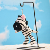 Mini peluche zèbre porte-clés Kawaii doux peluche jouets peluche petit cheval brun zèbre âne Peluches porte-clés sac pendentifs