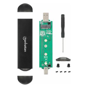 Caja externa para disco duro M.2 PCIe y SATA USB C y USB A Negra I CASE USB31C NGFFM2 - Product Image 3