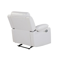 Fauteuil inclinable électrique blanc moderne avec éclairage LED, revêtement en similicuir, télécommande, super confortable, structure en plastique