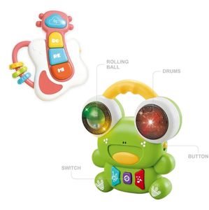 Fivestar 2 pezzi di vendita calda cartone animato di plastica batteria per chitarra giocattolo Set <span class=keywords><strong>educazione</strong></span> <span class=keywords><strong>musicale</strong></span> del bambino gioco palle rotolanti giocattoli da gioco per bambini - Product Image 2