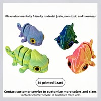FUSEJOY Grenzüberschreitender 3D-gedruckter niedlicher kleiner Eidechsen-Anhänger mit lebensechten Augen, Gelenkkörper, Umhängetaschen-Charm, Spielzeug-Ornament, Schlüsselanhänger