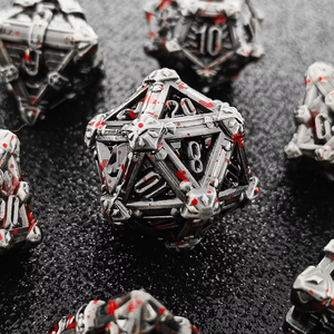 <span class=keywords><strong>Juego</strong></span> de Dados Poliédricos de Metal con Patrón de Calavera 3D, 7 Piezas, Resistentes, con Incrustaciones Verdes, para Juegos de Rol, DND, Dungeons and Dragons - Product Image 6
