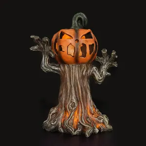 Customized Yard Halloween Party Funny Battery Operated Tree Ghost Resin Craft Home Decoration