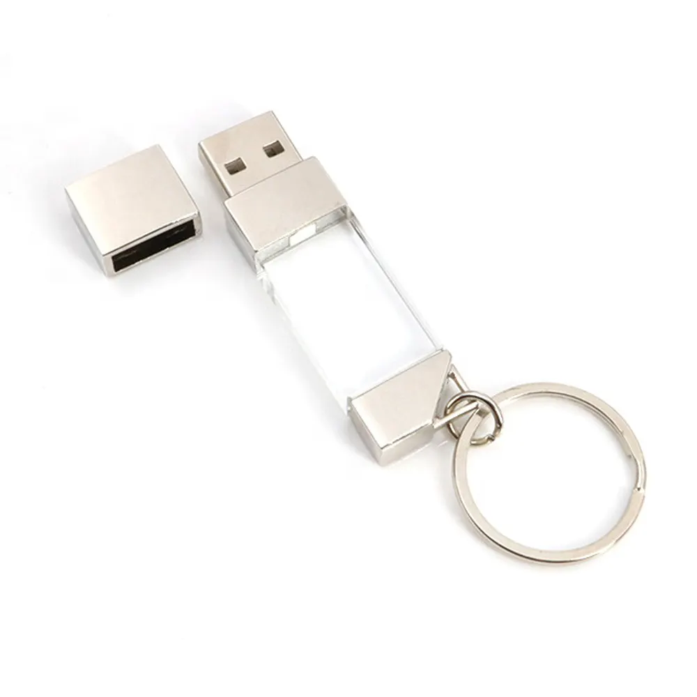 מותאם אישית 8GB USB 3.0 דיסק און קי שקוף זכוכית 3D לוגו 64gb 32gb 16gb 8gb USB מקל 2.0 USB זיכרון עם שלך לוגו מותאם אישית