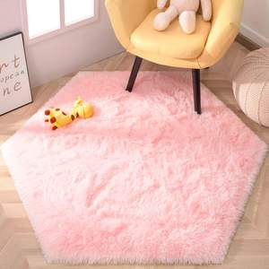 <span class=keywords><strong>Tapis</strong></span> de jeu château princesse hexagone rose-4.6x4 pieds moelleux Shaggy antidérapant enfants <span class=keywords><strong>tapis</strong></span> doux en peluche pour pépinière filles chambre décor - Product Image 6