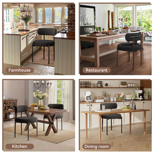 Silla de Comedor Moderna y Ligera con Tapicería de Terciopelo, Respaldo Curvo, Estructura Metálica Reforzada, Ecológica, para Almacén o Parque - Product Image 6