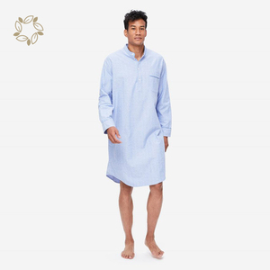 <span class=keywords><strong>Camicia</strong></span> da <span class=keywords><strong>notte</strong></span> da <span class=keywords><strong>uomo</strong></span> in cotone organico Eco Friendly abbigliamento da salotto da <span class=keywords><strong>uomo</strong></span> a manica lunga sostenibile - Product Image 4