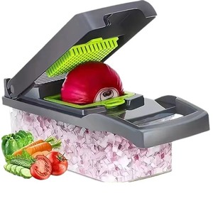 <span class=keywords><strong>Mandoline</strong></span> manuelle multifonctionnelle en acier inoxydable 12/14/16 PP Coupe-légumes pour fruits et légumes Coupe-oignons - Product Image 1