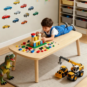 โต๊ะกาแฟไม้สไตล์นอร์ดิกมินิมอล สีไม้ธรรมชาติ โต๊ะกลางสำหรับห้องนั่งเล่น พื้นที่ขนาดเล็ก เฟอร์นิเจอร์บ้าน - Product Image 3