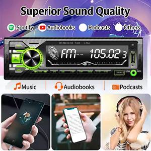 เครื่องเล่น MP3 หน้าจอ LCD 1 Din วิทยุติดรถยนต์อเนกประสงค์ ควบคุมผ่านแอพ BT กล่องดำ - Product Image 4