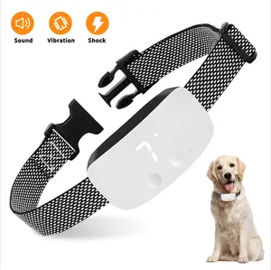 New Electric Dog Training Collar Auto Bark-Stop Collars LED Rechargeable Pet Anti Bark Control Collar For Dogs Electric Shocker