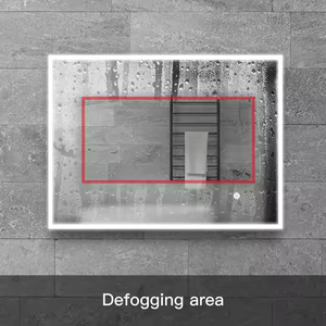 Meuble-lavabo en bois de style minimaliste moderne avec miroir anti-buée carré à LED - Product Image 5