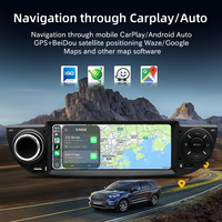 Autoradio Linux pour Fiat 500 2007-2015, cadre noir, lecteur multimédia de tableau de bord, lecteur vidéo, CarPlay sans fil, Android Auto, MP3