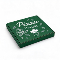 Boîte à pizza octogonale de luxe avec logo personnalisé, emballage en carton ondulé vert avec trous de ventilation