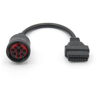 Cable de Extensión OBD2 de 16 Pines a Conector Hembra OBD de 9 Pines J1939 para Camiones de Trabajo Pesado