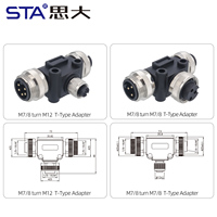 Adaptateur en T étanche IP67 NMEA2000 7/8, 3, 4, 5, 6 broches, Mâle vers Femelle, Un vers Deux, Connecteur Répartiteur Industriel M12 vers 7/8