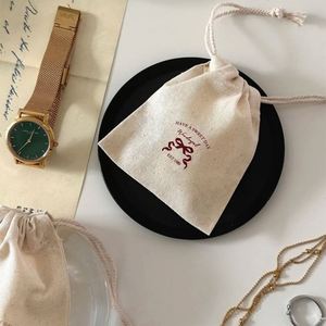 Factory OEM 100% Organic Cotton Dust <b>Pouch</b> Personalized Small Cotton <b>Drawstring</b> Bag - Product Image 6