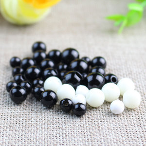 Black Acrylic Round <b>Beads</b> 6mm 8mm 10mm For Jewelry Making Loose <b>Beads</b> With Holes Already Drilled - Product Image 2